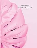Unlined Notebook: Blank Page Journal - Pink Monstera Plant Cover - 8.5 x 11 inches (Nature & Environment Notebooks)