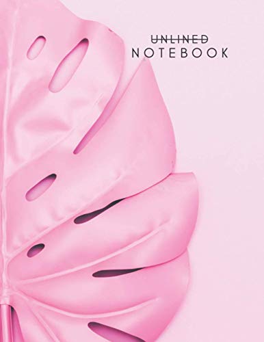 Unlined Notebook: Blank Page Journal - Pink Monstera Plant Cover - 8.5 x 11 inches (Nature & Environment Notebooks)