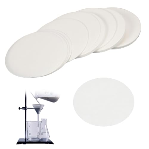 100 Piezas de Papel de Filtro de Laboratorio de 15 cm, Filtros de Velocidad Media de Fibra de Algodón, Papel de Filtro Cualitativo para Experimentos de Laboratorio y Filtración de Soluciones (15cm)