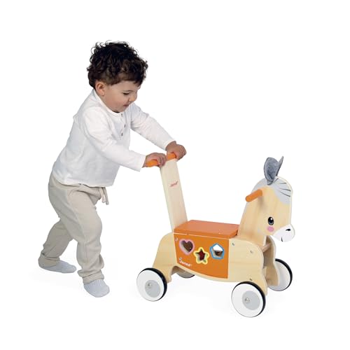 Carro de madera seguro para el equilibrio de bebés de 12 meses 7