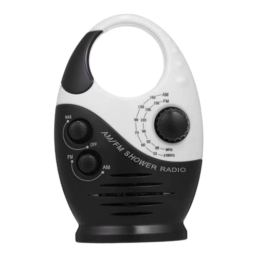GAROZATION Bathroom Radio Portable Am Fm Music Player for Showers and Outdoor Use Battery Sound Quality for Emergency Situations