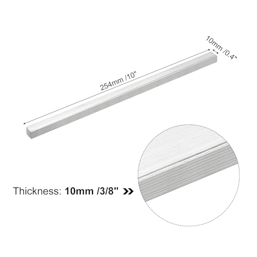 Image of uxcell Square Aluminum Flat Bar, 3 /8 inch Thick 0.4 inch Width 10 inch Length Square Aluminum Bar 6061 Aluminum Flat Plate, 10 x 10 x 254mm T6511 Solid New Mill Stock for Industrial Building