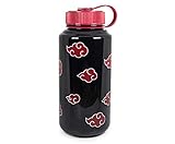 JUST FUNKY Naruto Shippuden 32 Oz Water Bottle - Naruto Merch - Naruto Gift - Akatsuki Cloud Leakproof Water Bottle - Perfect For Travel, Workout, School, Gift Giving - Officially Licensed