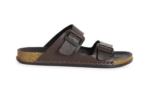 Image of AADI Men's Synthetic Leather Lightweight Comfortable Indoor Outdoor Daily Use Casual Slides /Slippers /Sandals /Floaters