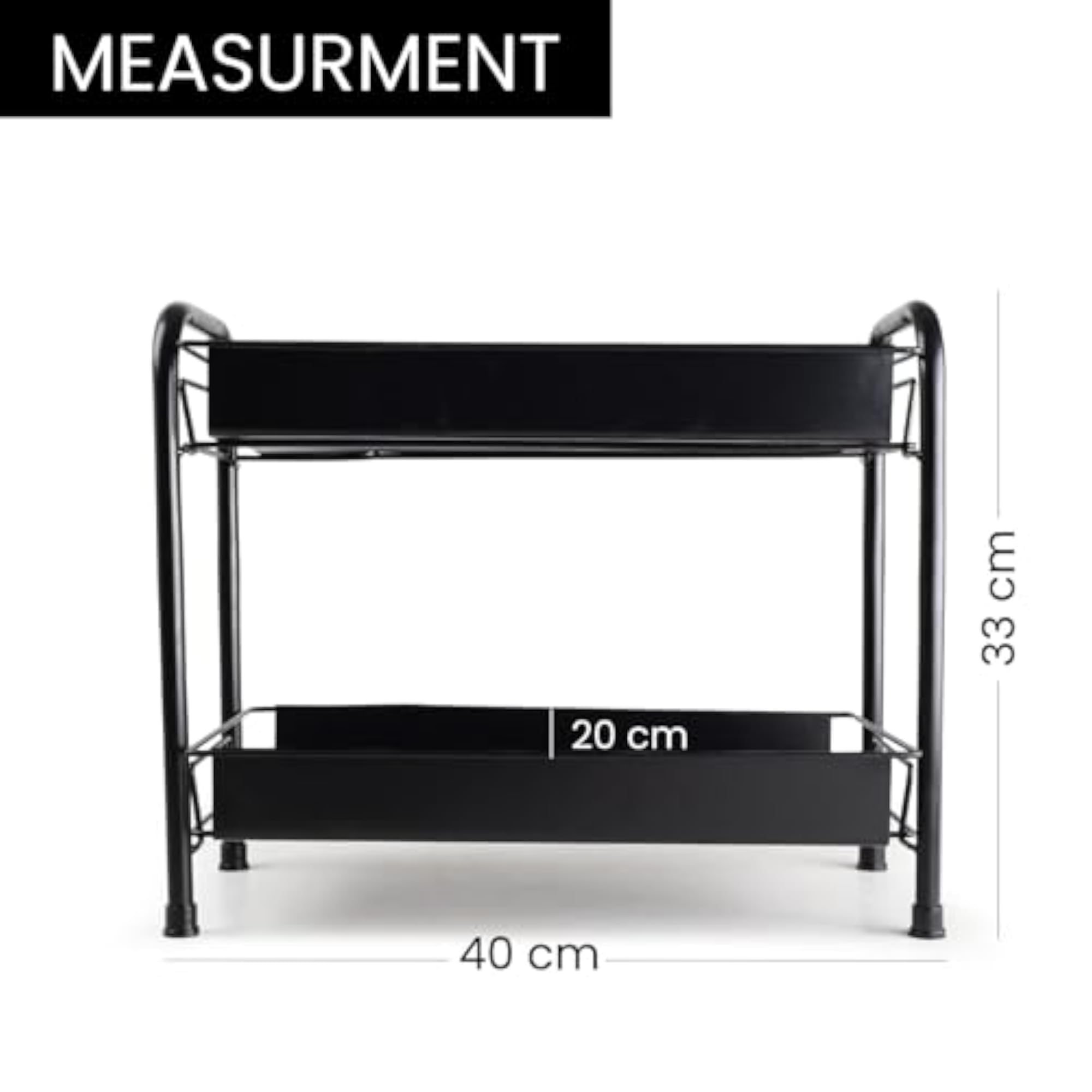 2 Tier Kitchen Storage Rack Organizer Metal Shelf