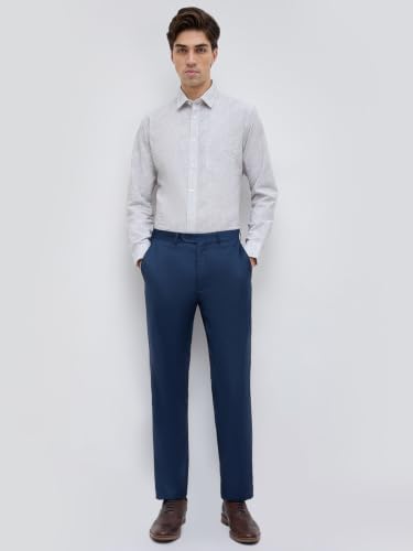 Image of Raymond Men Slim Fit Print Pattern Pure Cotton Regular Collar Full Sleeve Casual Shirt