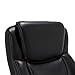 La-Z-Boy Delano Big & Tall Executive Office Chair, Ergonomic Mid-Back with Body Pillow Lumbar Support, ComfortCore with Memory Foam Cushion, Mahogany Wood Arms and Swivel Base, Bonded Leather, Black