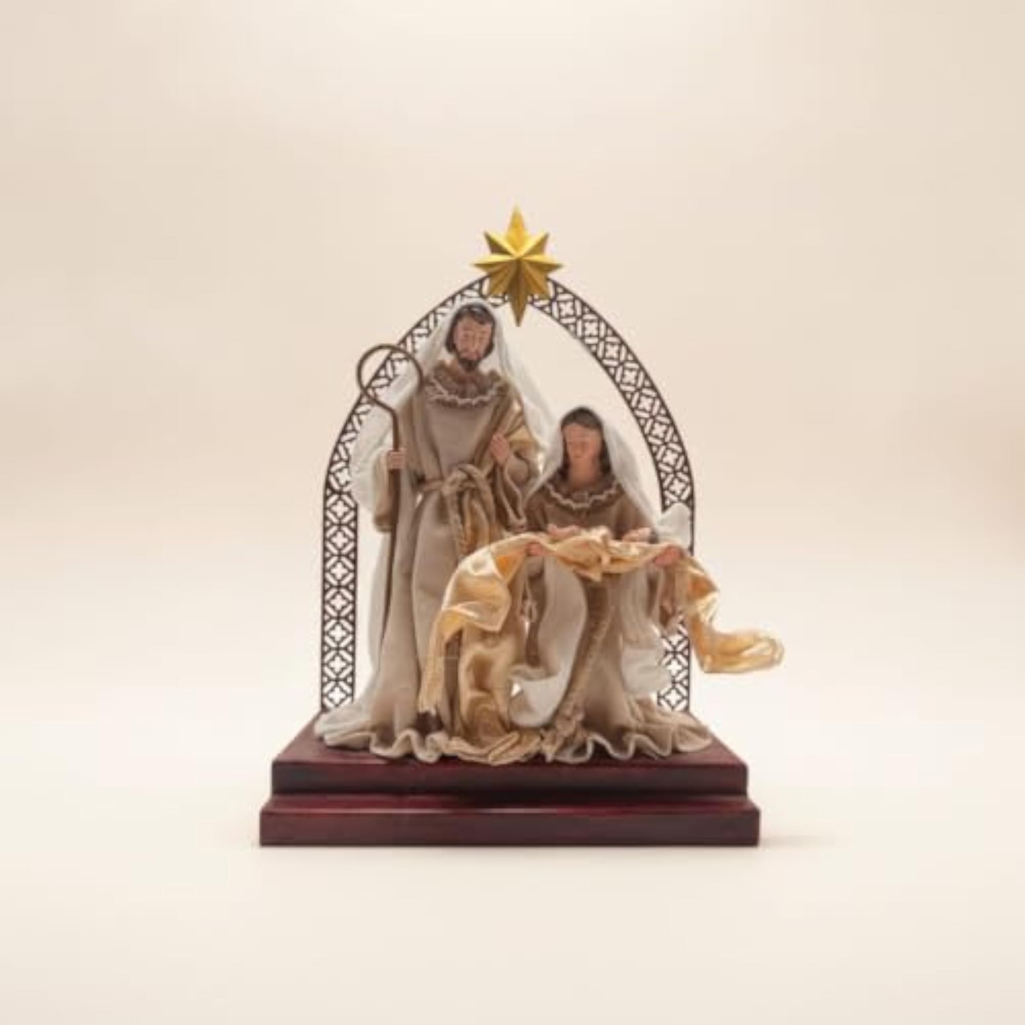 Freestanding Tabletop Figurine with Arch Artisanal-Style Decorative Figurine