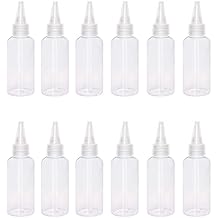 lasenersm 12 Pieces Plastic Squeeze Bottles 1oz Small Squeeze Bottles Plastic Bottles Applicator Mini Empty Squirt Bottle with Top Cap for Paint Art Craft Liquids Lotion Glue, Transparent
