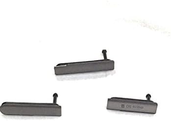Dogxiong Black(Grey) Housing Sim SD Menory Card Micro USB Dust Plug Slot Port Cover For Sony Xperia Z1 Compact (Z1 Mini)
