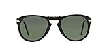 Persol PO0714 Pilot Sunglasses, Black/Green Polarized, 54 mm