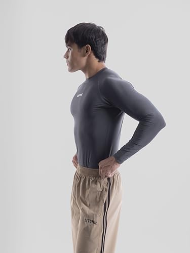 Image of COITONIC Men's Full Sleeve Compression T-Shirt - Athletic Base Layer for Gym, Sports & Fitness Training