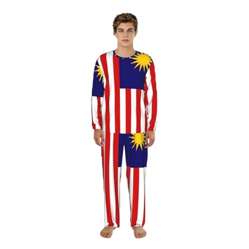 Pyjama Malaisie homme ensemble manches longues vêtement détente grande taille
