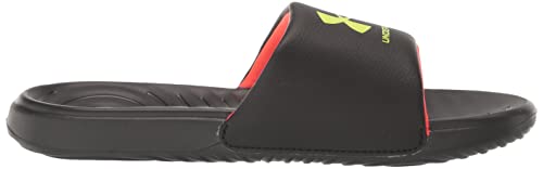 Under Armour Boy's Ansa Fixed Strap Slide Sandal, (007) Black/Black/Yellow Ray, 5 Big Kid #TOP5