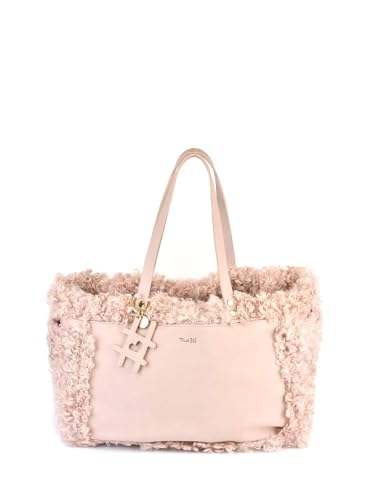 Shopping bag femme rose cuir grand sac à main cabas fourre-tout chic