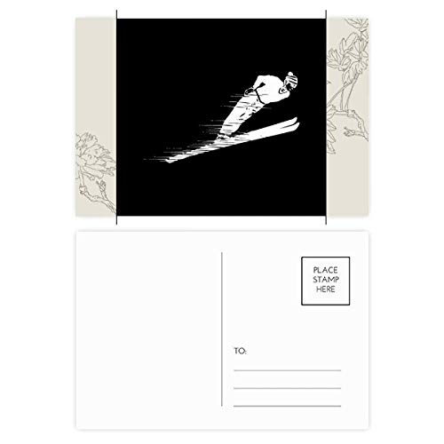 Carte postale ski fleur DIYthinker : un coffret de 20 cartes de vœux à offrir aux skieurs