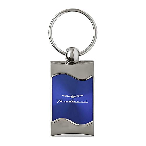 Ford Thunderbird Blue Spun Brushed Metal Key Ring