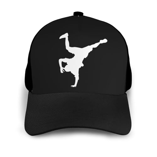 Break Dance Bonnets Curved Brim Mesh Baseball Cap Casual Sun Hat Unisex3