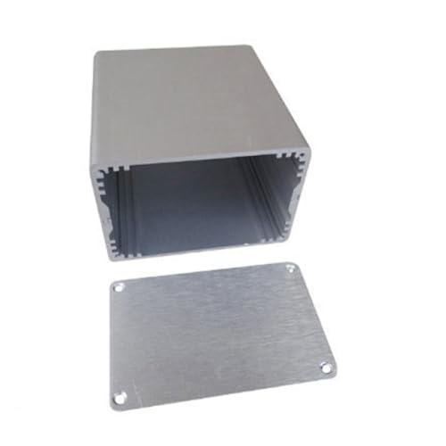 Scatola di raffreddamento elettronica in alluminio, custodia per strumenti, scatola impermeabile per progetti fai da te per amplificatore di circuito, argento, 100 x 90 x 59,2 mm