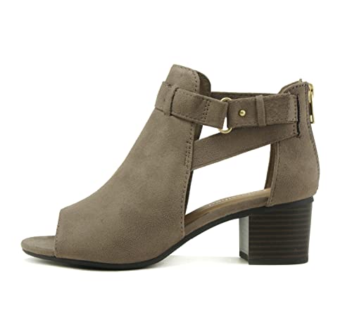 Image of CITYCLASSIFIED Invest ~ Women's Cutout Side Strap Mid Black Chunky Heel Fashion Ankle Bootie