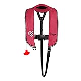 Automatic Inflatable Life Jacket, Low Profile for Kids,Life Vest for Kid,Supports Weight up to 160 pounds(ES639702) (Pink)