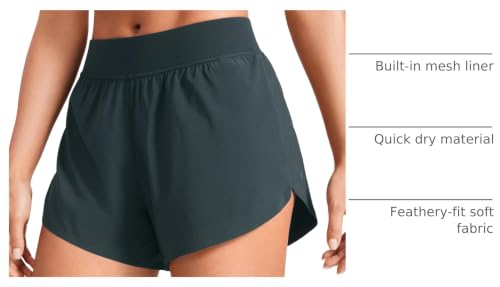 Image of CRZ YOGA Mid Waisted Split Running Shorts 4 inch