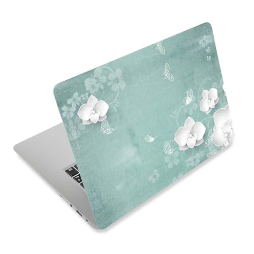 3D Print Laptop Skin Vinyl Sticker Decal, 12" 13" 13.3" 14" 15" 15.4" 15.6 inch Laptop Skin Sticker Cover Art Decal Protector Fits HP Dell Lenovo Compaq Apple Asus Acer (Butterfly & Flower)