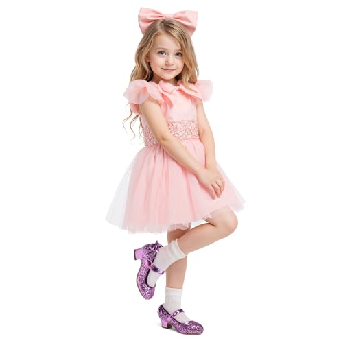 Image of K KomForme Girls Dress Shoes Toddler Glitter Mary Jane Heels