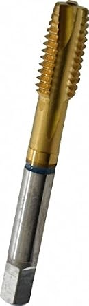 GUHRING 9039070111130 Spiral Point Tap, Plug, Powered Metal Cobalt, TiN Coating, 3 Flute, 7/16"-14 Size