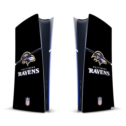 Head Case Designs Licenza Ufficiale NFL Semplice Baltimore Ravens Vinile Sticker Gaming Pelle Adesivo Compatibile con Sony Playstation 5 PS5 Slim Digital Edition Console