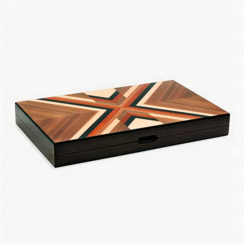 Woodronic 17" Wooden Backgammon Set For Adults, Folding Classic Board Game, Best Strategy Game And Smart Game Of Tactics, Walnut Mahogany Case #TOP21