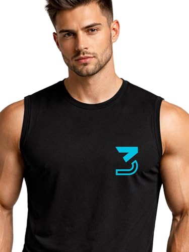 Image of 3Colours RGB Fitness Designer Gym Stringer Vest, Gym Vest, Racer Y Back, Sports Tank Tops, Sando for Men C Cut-3 Logo