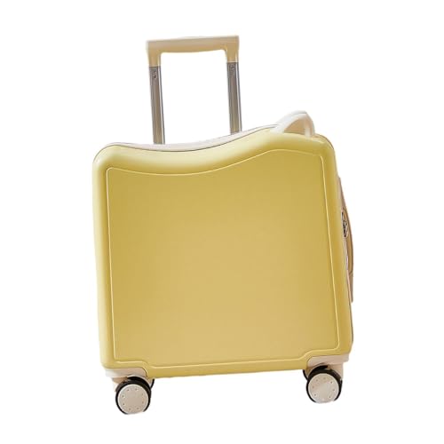Kids Ride on Suitcase Carry on Size Silent Hardside with Wheels Travel Luggage for Children Camping Girls Yellow