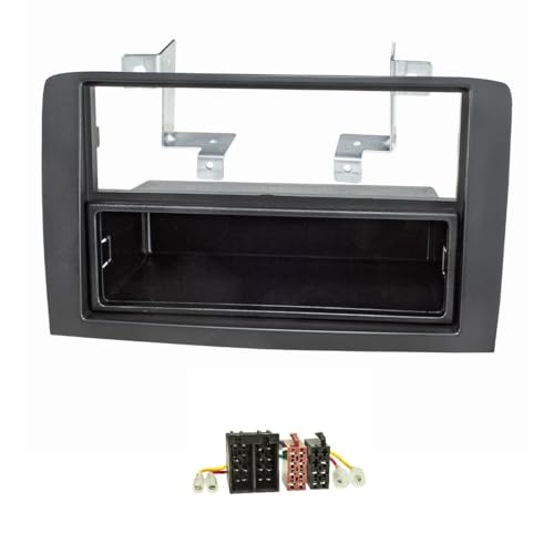 tomzz Audio 2414-028 Cadre de Radio Compatible avec Fiat Idea Lancia Musa Noir avec Adaptateur Radio ISO