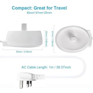 Electric Toothbrush Charger for Oral B UK, Inductive Electric Toothbrush Replacement Charging Base Compatible with Braun Oral B Type 3757 , UK 3 Pin Plug