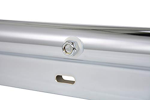 Image of Chrome Straight Spring Loaded Mud Flap Hanger,Round Tube Style,1-1 /8 inch Bolt Spacing,30 inch Length