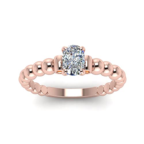Image of 55Carat Choose Your Gemstone Bead Diamond CZ Engagement Ring Rose Gold Plated Cushion Shape Side Stone Engagement Rings Everyday Jewelry Wedding Jewelry Handmade Gifts for Wife US Size 4 to 12