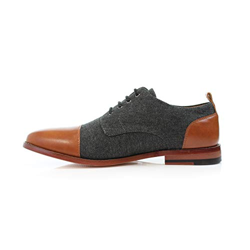 Image of Polar Fox Men's Classic Floral Derby Dress Shoes | Lace-Up Oxford Derby Collection | Derby Fashion Dress Shoes