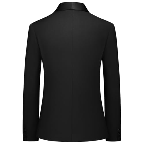 Image of Boy Suits 3 Piece Slim Fit Formal Suit Set with Tuxedo Jacket Vest Pants for Kids Wedding Ring Bearer Party