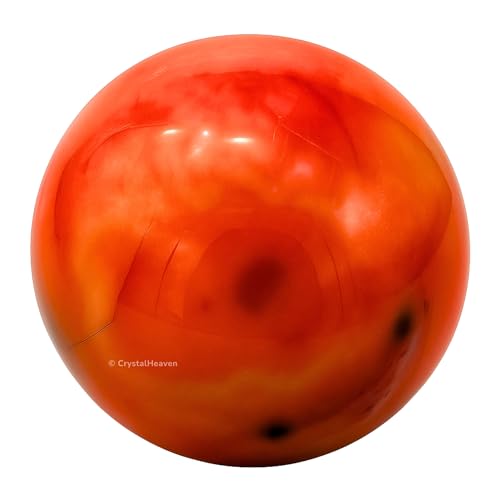 Image of Certified Carnelian Crystal Ball for Meditation - Premium Crystal Vastu Items for Home and Feng Shui Items for Good Luck - Ideal for Pooja Supplies and Spiritual Practices (2 inch Inch)