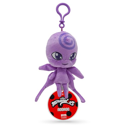 Miraculous Ladybug - Kwami Lifesize Nooroo, 5-inch Butterfly Plush Clip-on Toys for Kids, 