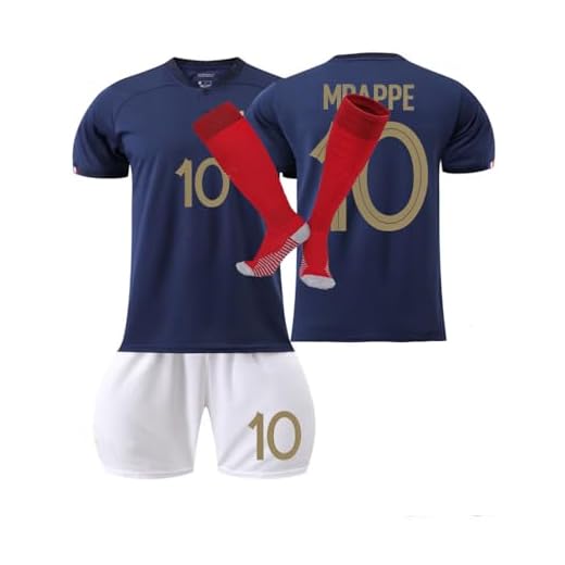 Enfants Adultes de Football Maillots de Soccer Foot Garçons,Tenue De Sport Garçon Homme Adultes Cadeau Vêtements l'Extérieur avec Lot de Chaussettes,Bleu