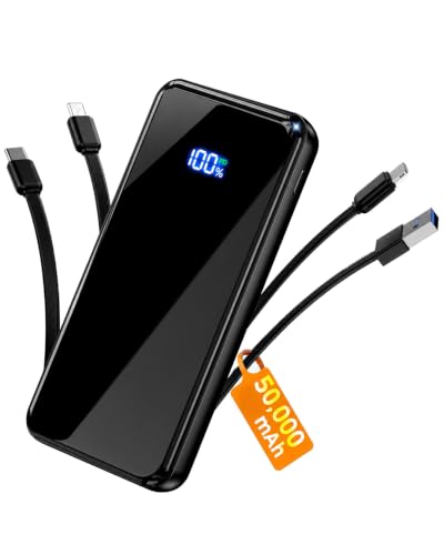 Image of YILANS Portable Charger 50000mAh, 22.5W Power Bank with Built-in 4 Cables | 22.5W Fast Charging, Charges 6 Devices, for Smartphone & Tablet,Gift Ideas,for Frequent Traveler,Commuter,Student