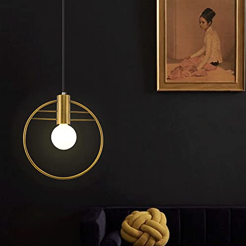 Lámpara Colgante E27 de Hierro Oro Nórdico Iluminación Interior Lámpara Colgante Techo de Un Cabezal 5