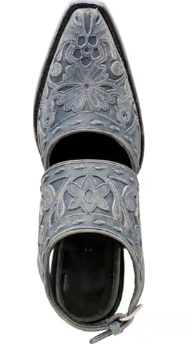 Women's Snip Toe Backless Sandals, Fashion Low Heel Ankle Boots with Buckled, Daily Office Walking Mule Shoe3