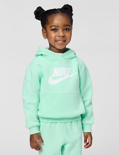 Image of Nike Kids' Sportswear Club Fleece Pullover Hoodie and Joggers 2-Piece Outfit Set (Large Swoosh Logo)