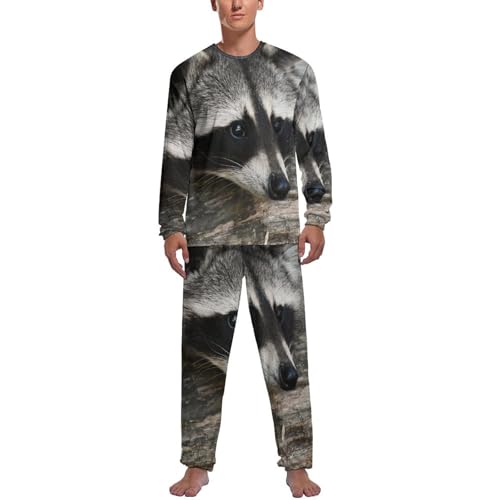 Pyjama homme raton laveur ensemble de nuit haut et pantalon idée cadeau originale homme
