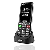 Jethro SC490 4G Unlocked Big Button Cell Phone for Seniors, Larger Screen, Quick Charging Table Dock, SOS Button, Speed Dial, Hearing Aid Support, Easy to Use for Elderly & Kids