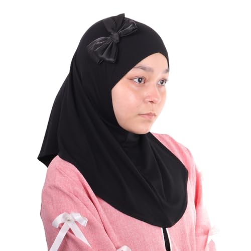 Handmade Princess Nur Hijab | Girls Kids 1 piece Practical Headscarf Instant Scarf | Bow Tie Ribbon4