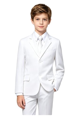 YuanLu Costume de graduation blanc pour garçons, taille 3T